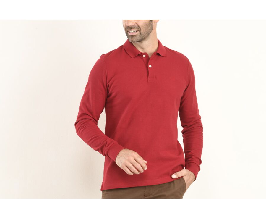 Red Men's long sleeve polo shirt - ANDY II ML