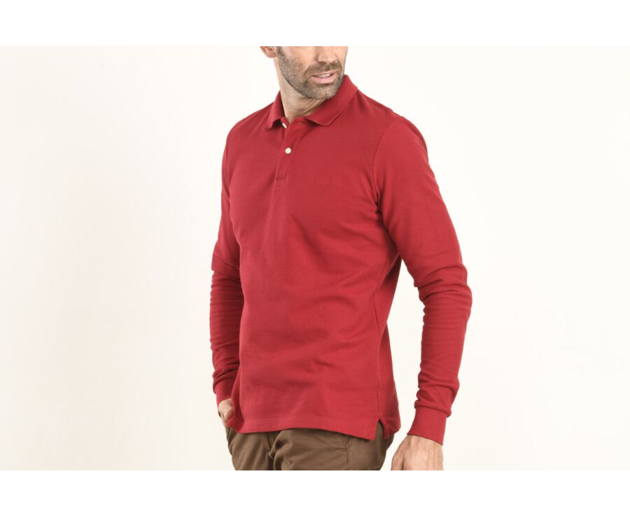 Red Men's long sleeve polo shirt - ANDY II ML