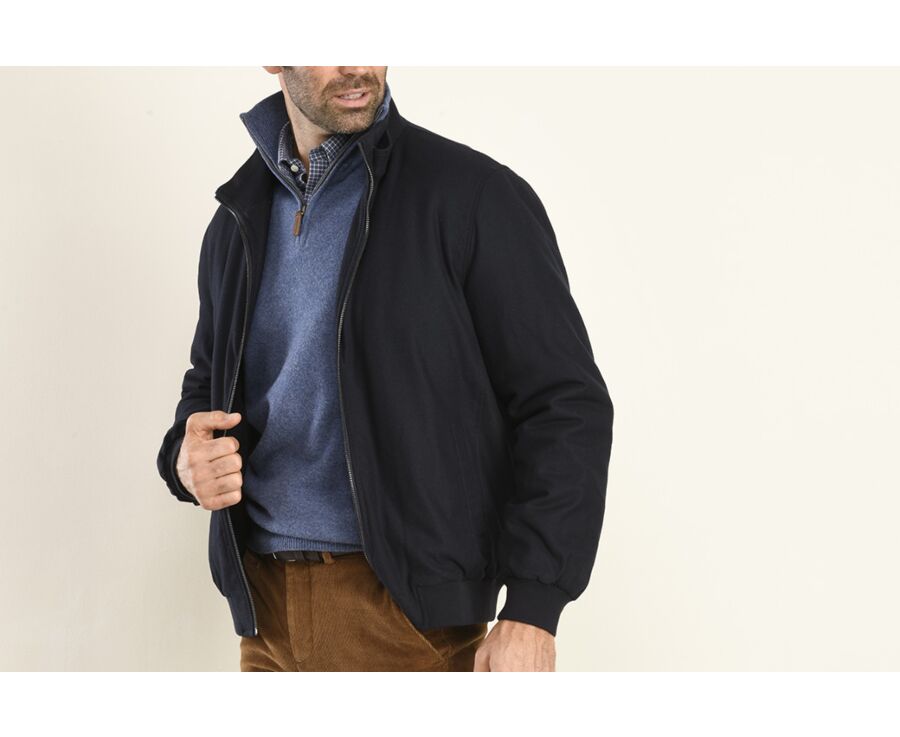 Men's Navy Wool Winter Jacket - CORBYN