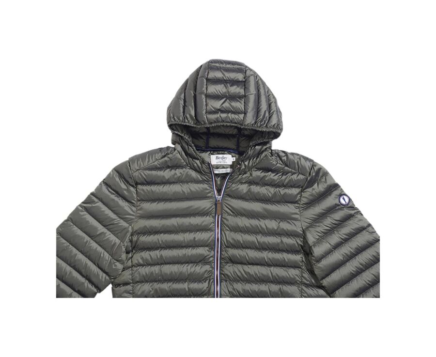 Men's Khaki Lightweight Hooded Down Jacket - SIVERT
