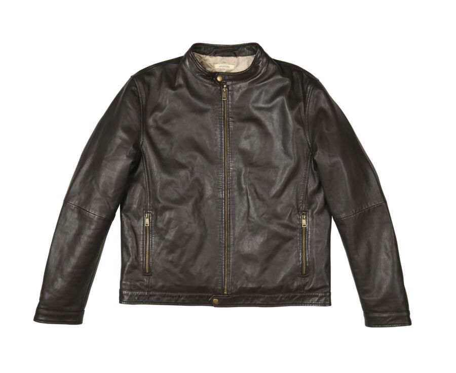 Chocolate Leather Jacket - CARTER