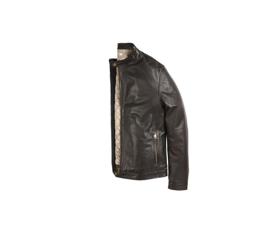 Chocolate Leather Jacket - CARTER