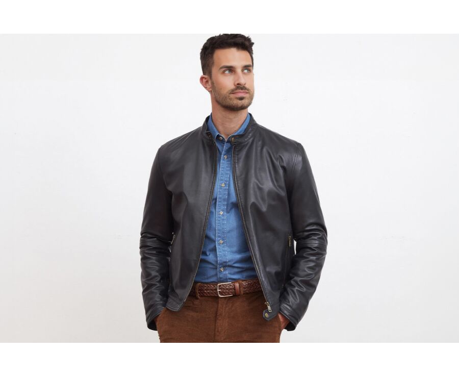 Black Leather Jacket - CARTER