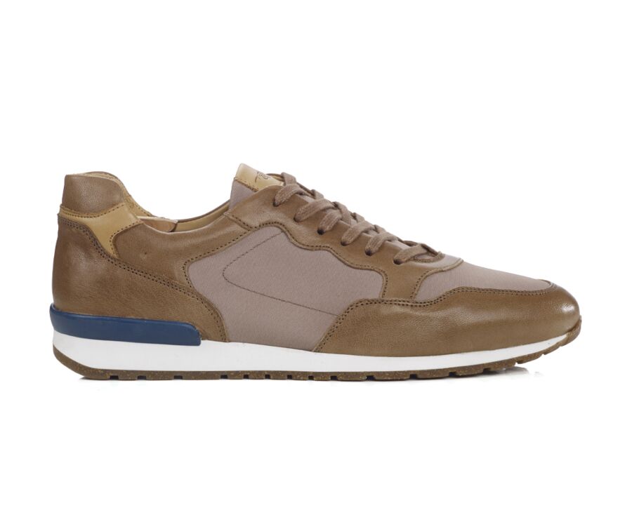 Beige Leather Trainers - CANBERRA II