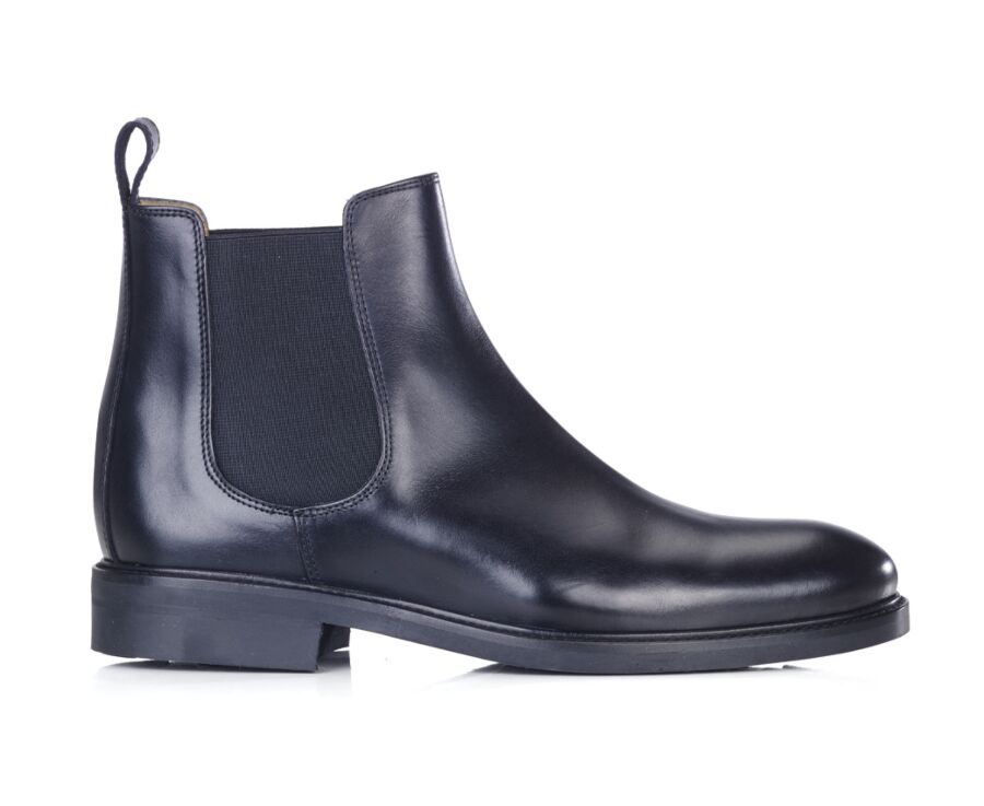Black Leather Chelsea Boots - FANGLER GOMME CITY