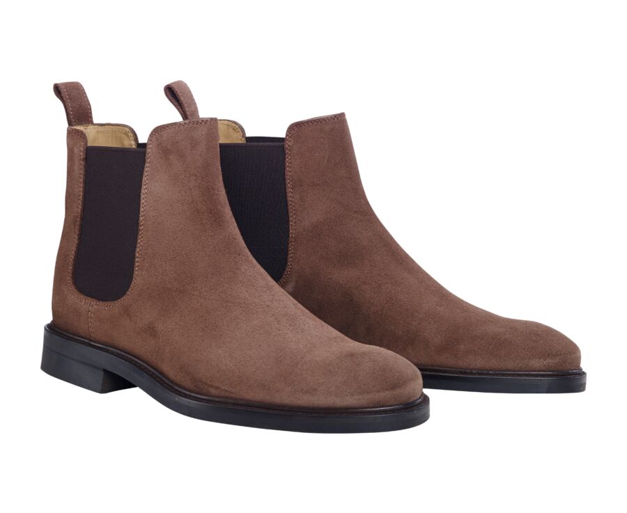 Bitter Chocolate Suede Chelsea Boots - FANGLER GOMME CITY II