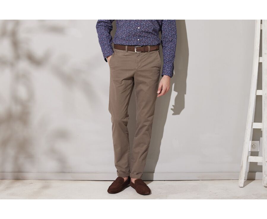 Dark taupe II Chino trousers for men - JERRY II