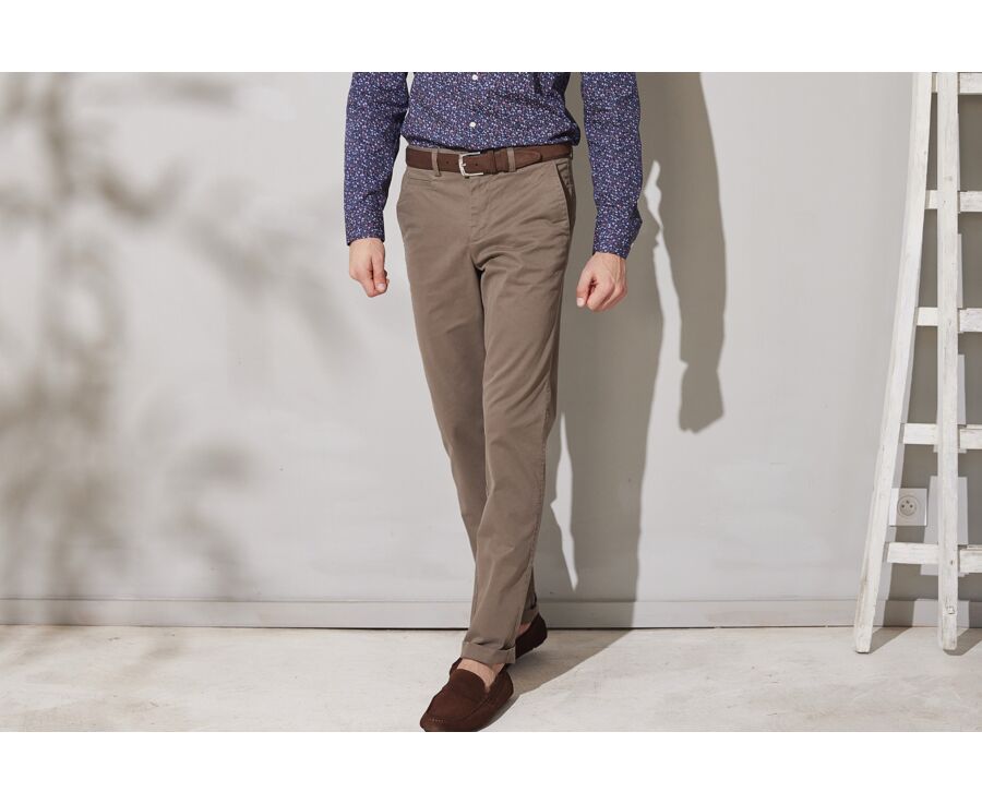 Dark taupe II Chino trousers for men - JERRY II