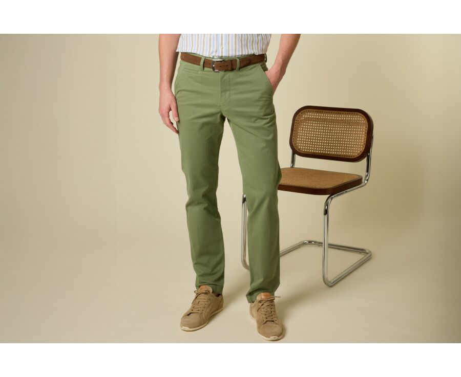 Men's chino trousers Sage Green - JERRY II