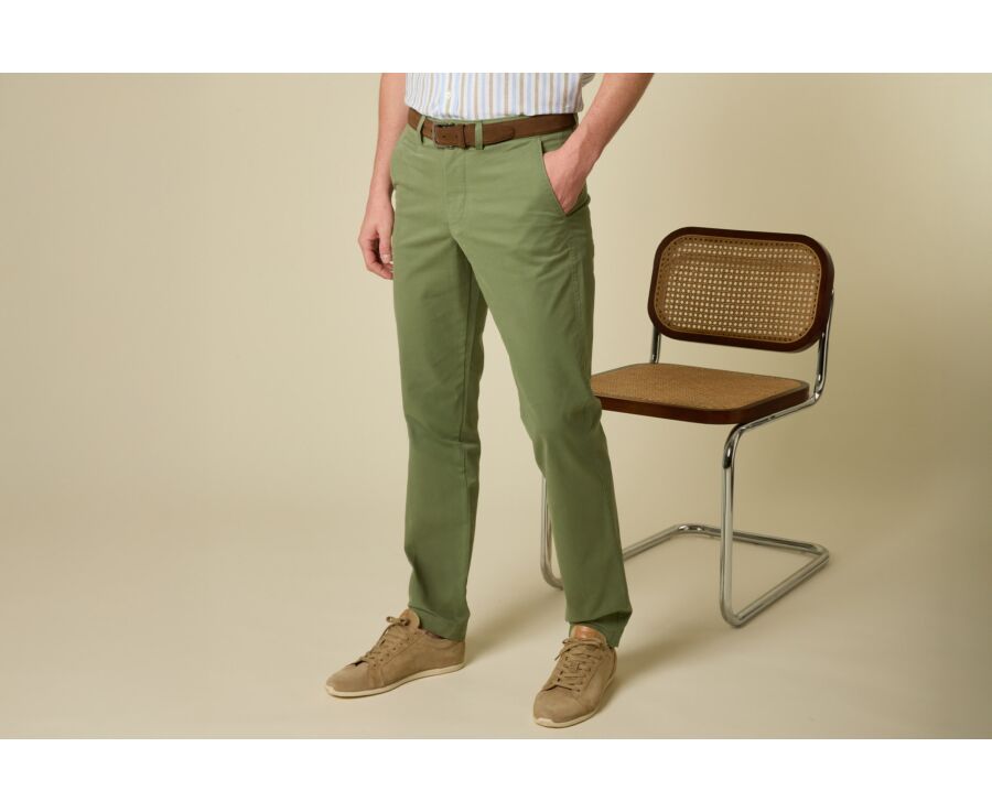 Men's chino trousers Sage Green - JERRY II