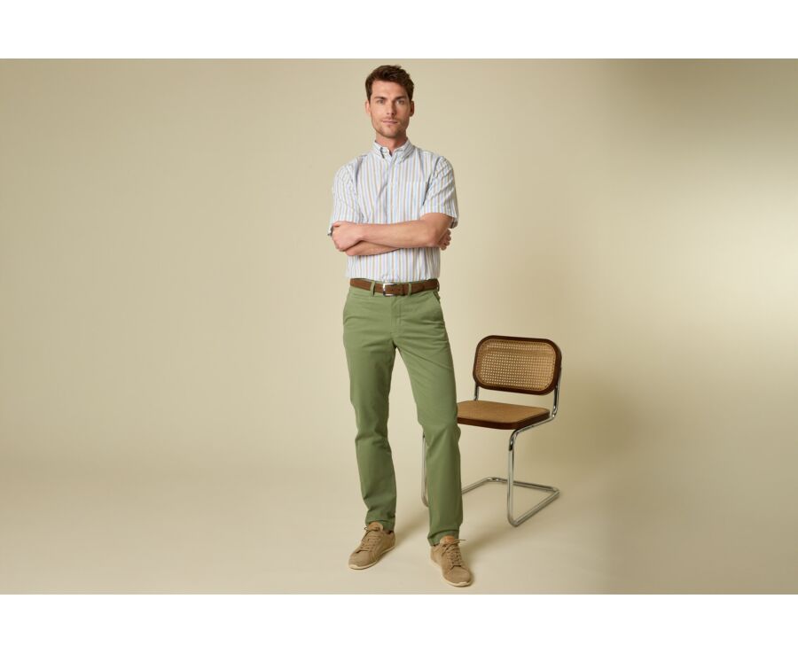 Men's chino trousers Sage Green - JERRY II
