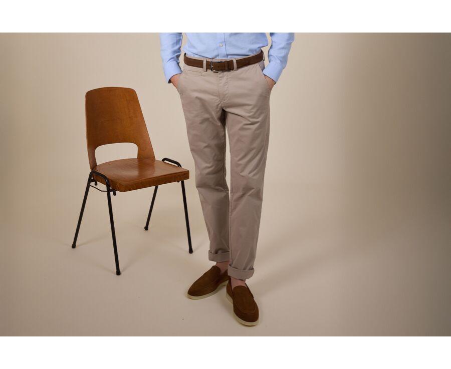 Men's chino trousers Dark Greige - JERRY II