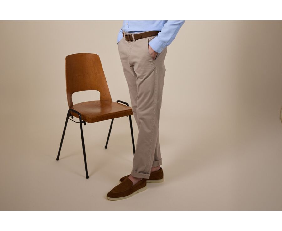 Men's chino trousers Dark Greige - JERRY II