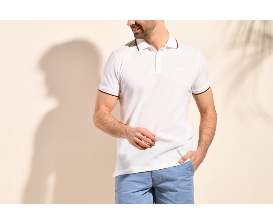 White and Navy Men's polo shirt - ALBERN