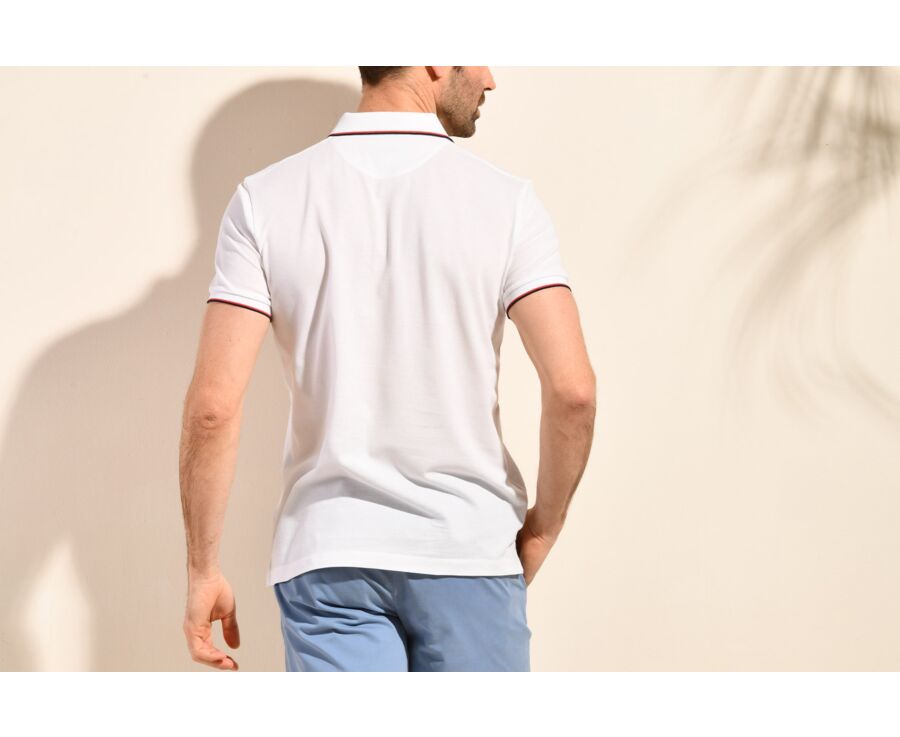 White and Navy Men's polo shirt - ALBERN