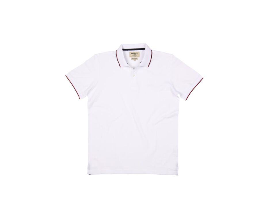 White and Navy Men's polo shirt - ALBERN