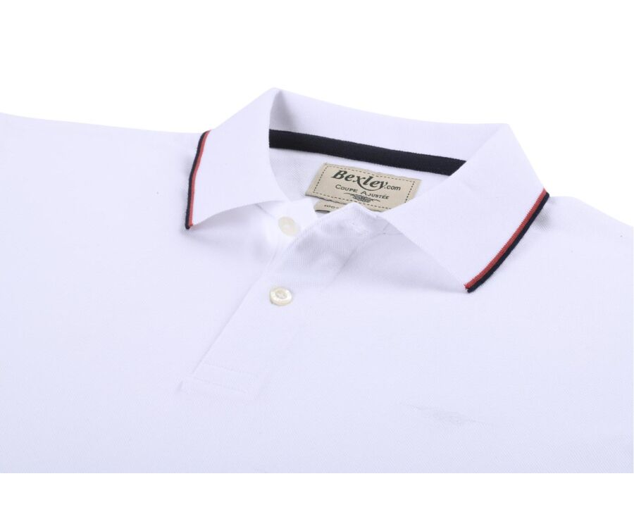 White and Navy Men's polo shirt - ALBERN