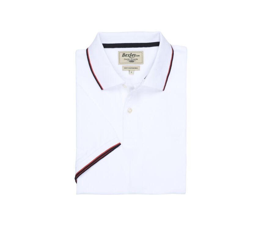 White and Navy Men's polo shirt - ALBERN