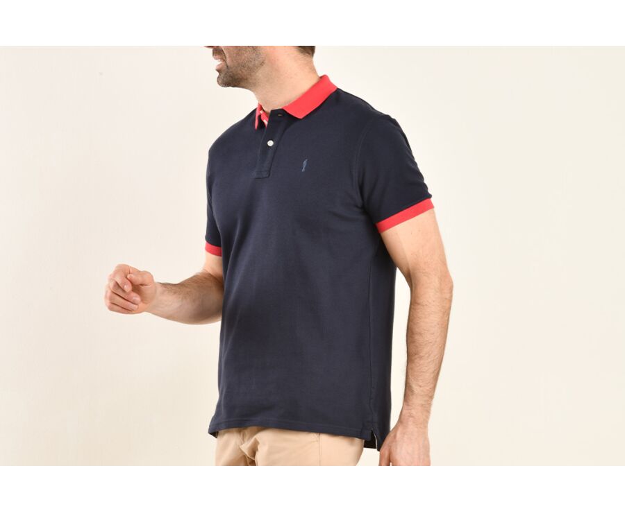 Navy and Rapsberry Men's polo shirt - ARDLEY