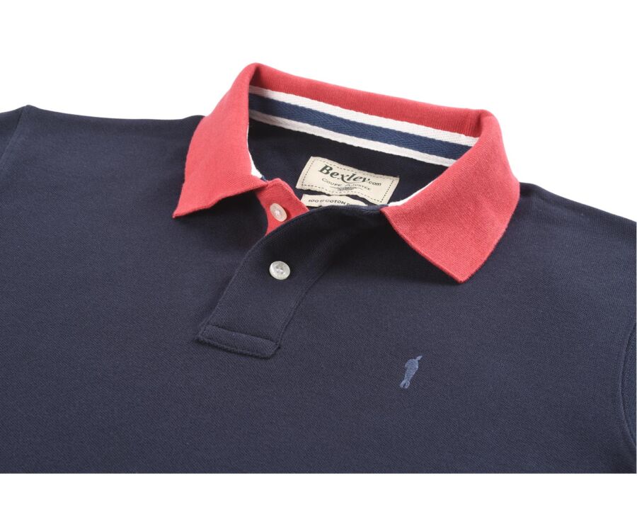 Navy and Rapsberry Men's polo shirt - ARDLEY