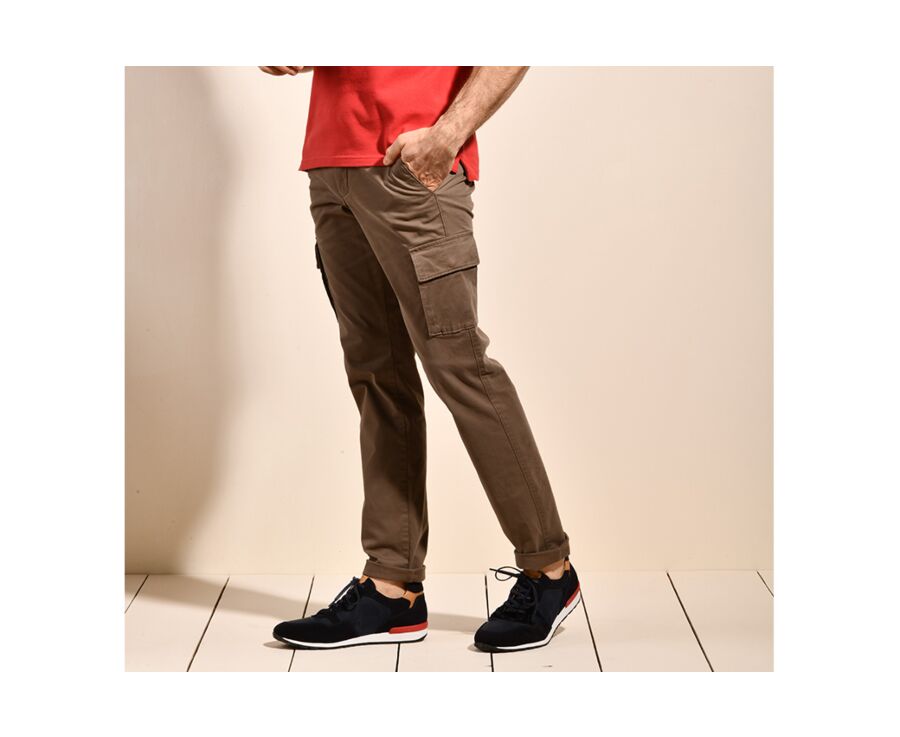 Dark taupe Men's cargo trousers - KEANAN