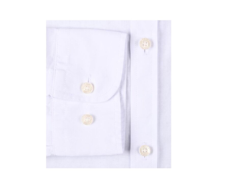 White plain cotton linen shirt - ELIBERT