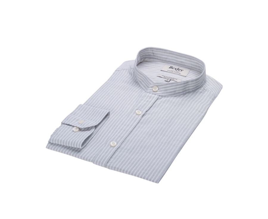 Plain Lime Green & White cotton linen shirt - ELIBERT