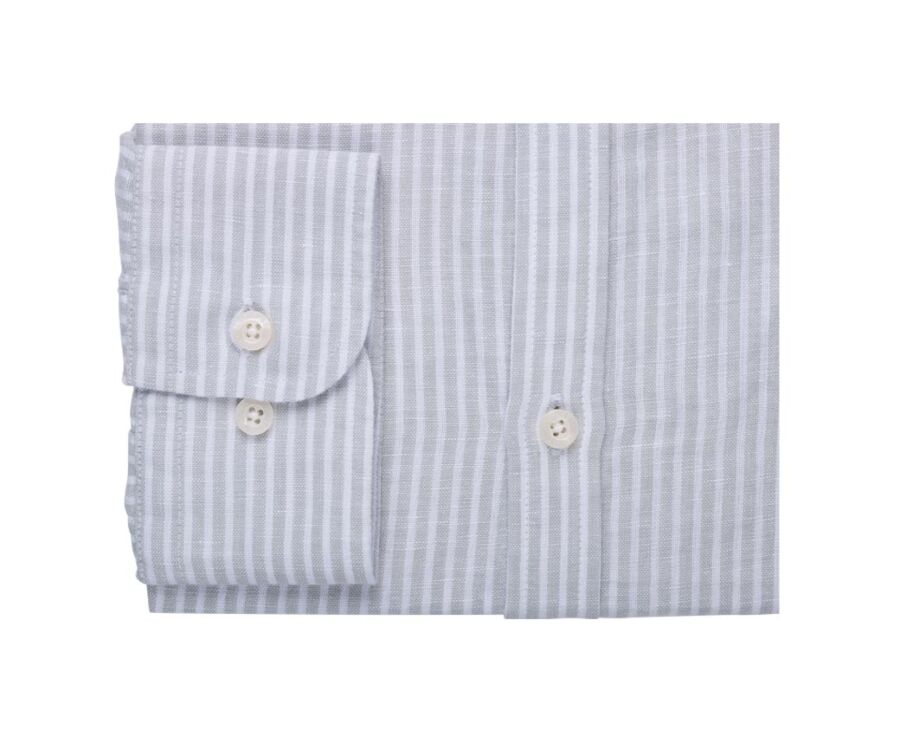 Plain Lime Green & White cotton linen shirt - ELIBERT