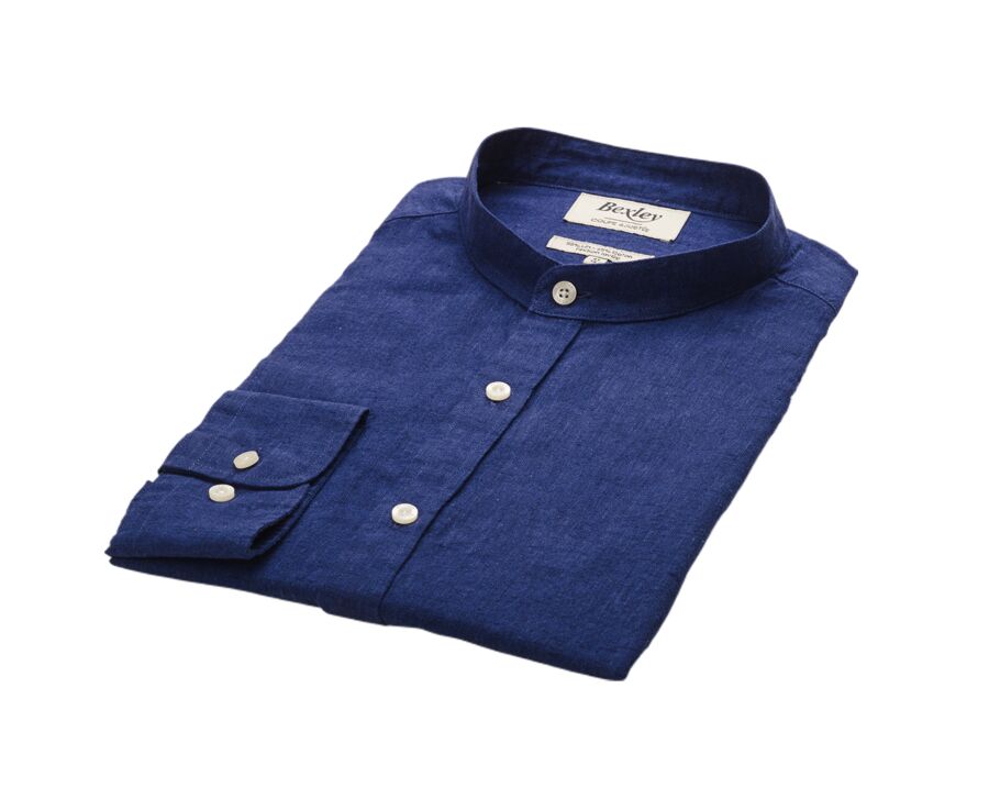 Chambray Indigo cotton linen shirt - ELIBERT