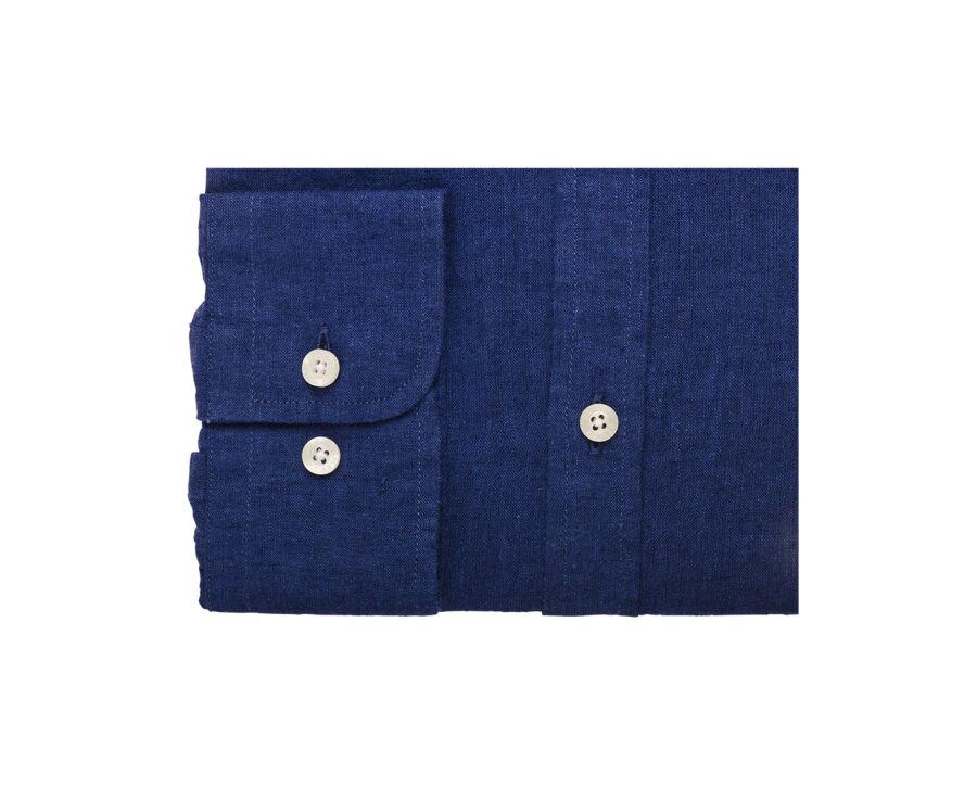 Chambray Indigo cotton linen shirt - ELIBERT