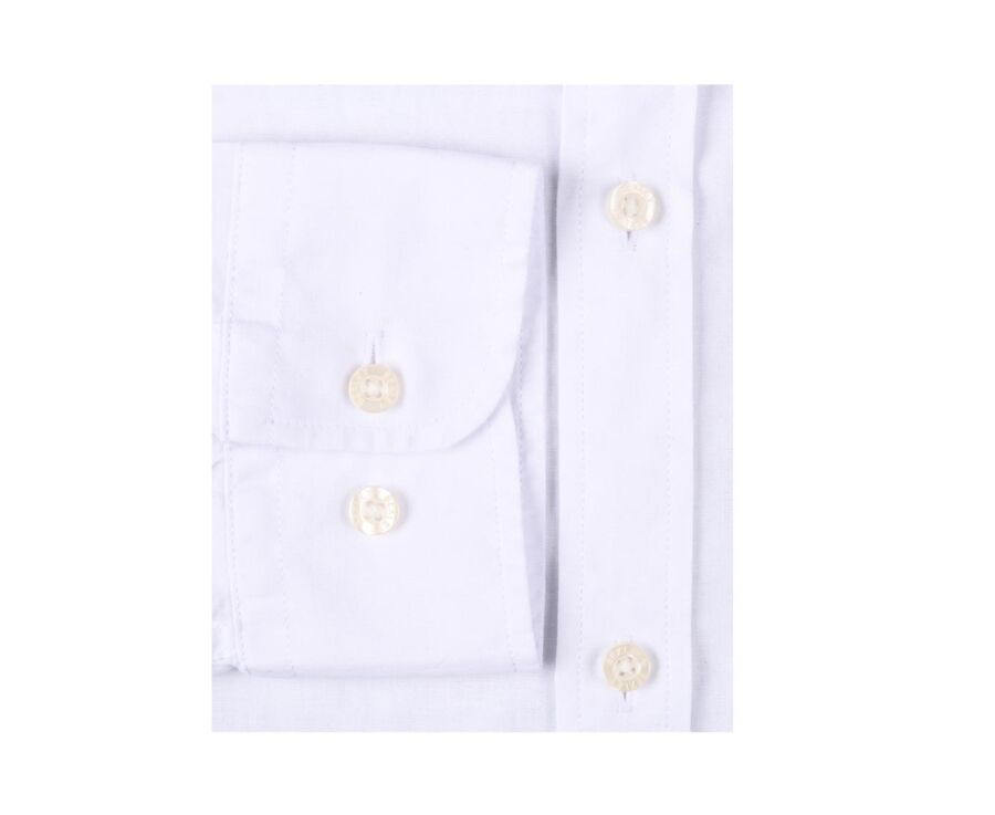 White plain cotton linen shirt - SILBERT