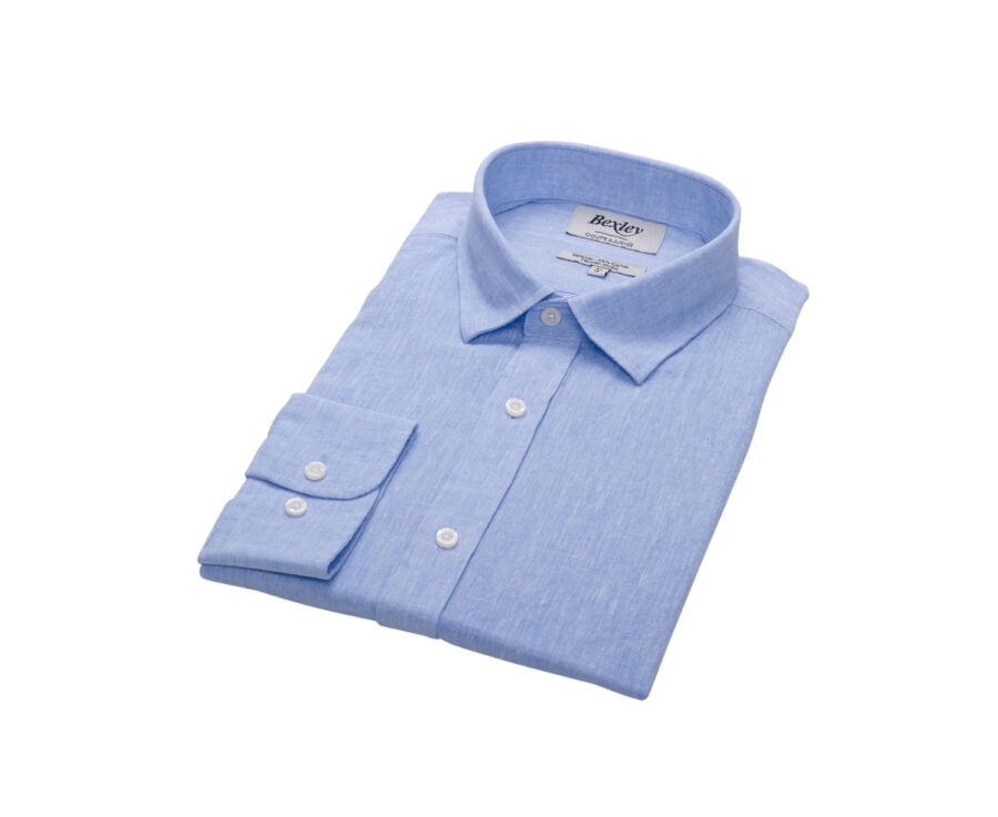 Blue Chambray cotton linen shirt - SILBERT