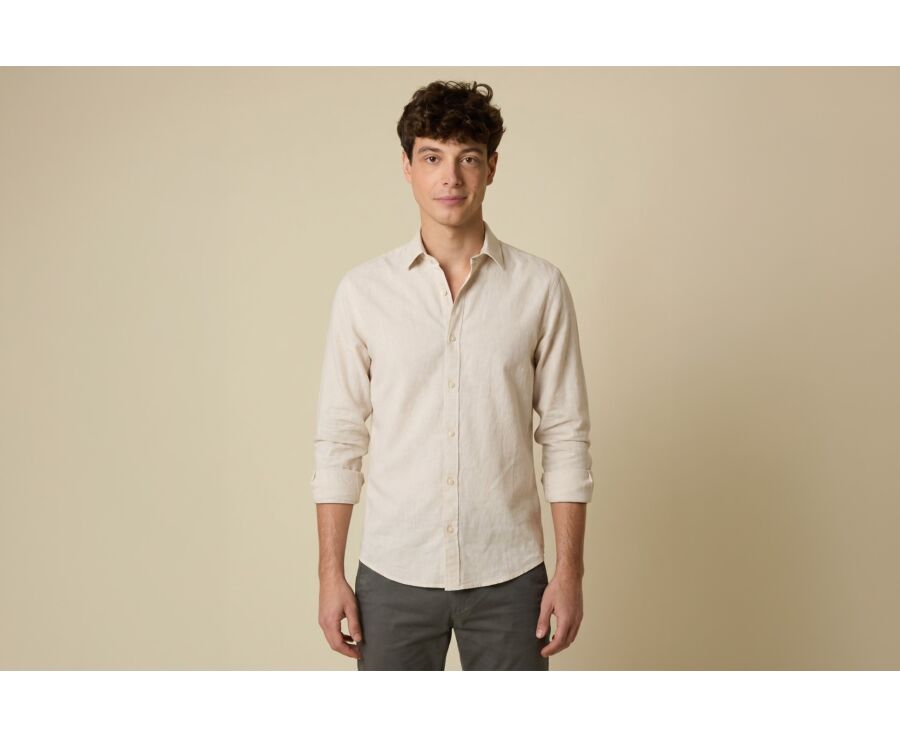 Ecru Chambray cotton linen shirt - SILBERT