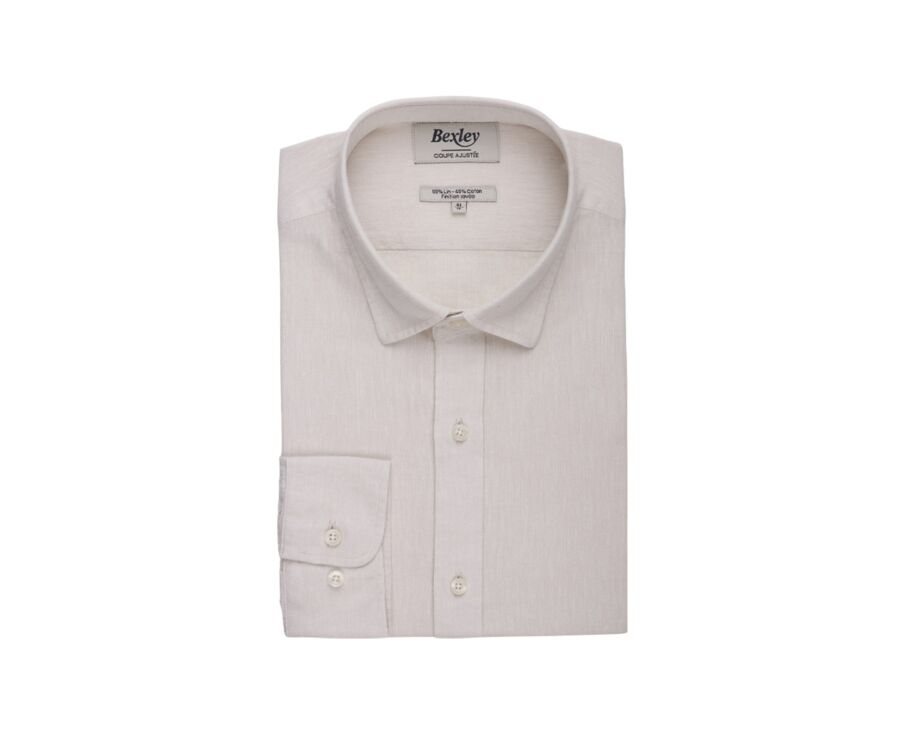 Ecru Chambray cotton linen shirt - SILBERT