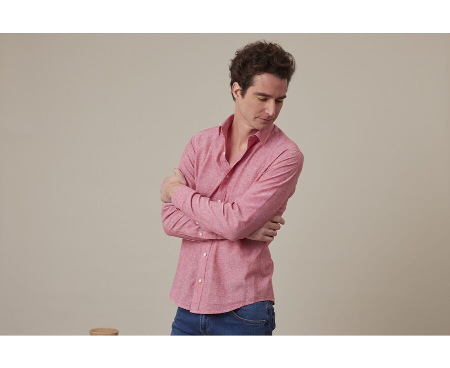 Red Chambray cotton linen shirt - SILBERT