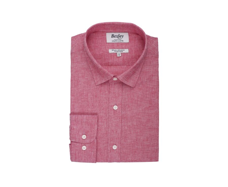 Red Chambray cotton linen shirt - SILBERT