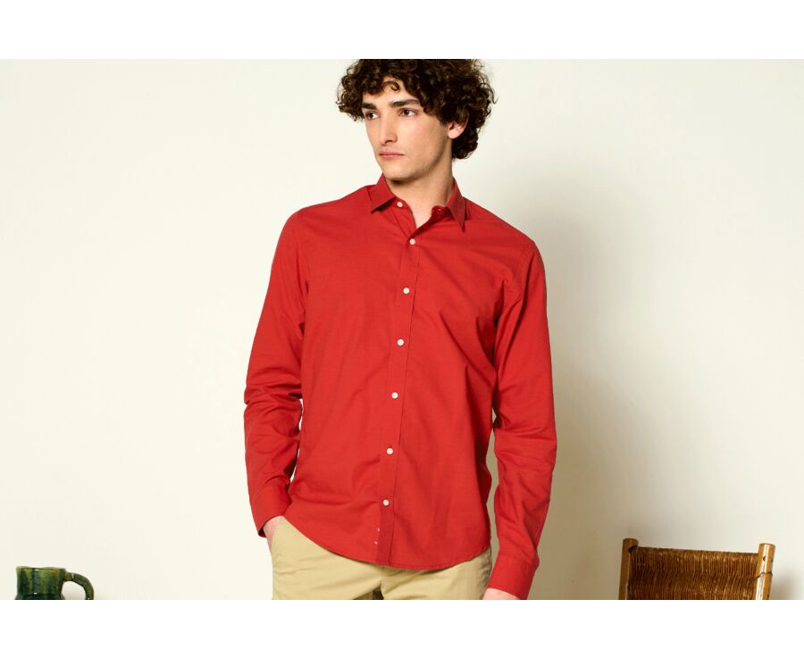 Ocher cotton linen shirt - SILBERT