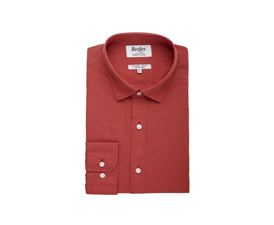 Ocher cotton linen shirt - SILBERT
