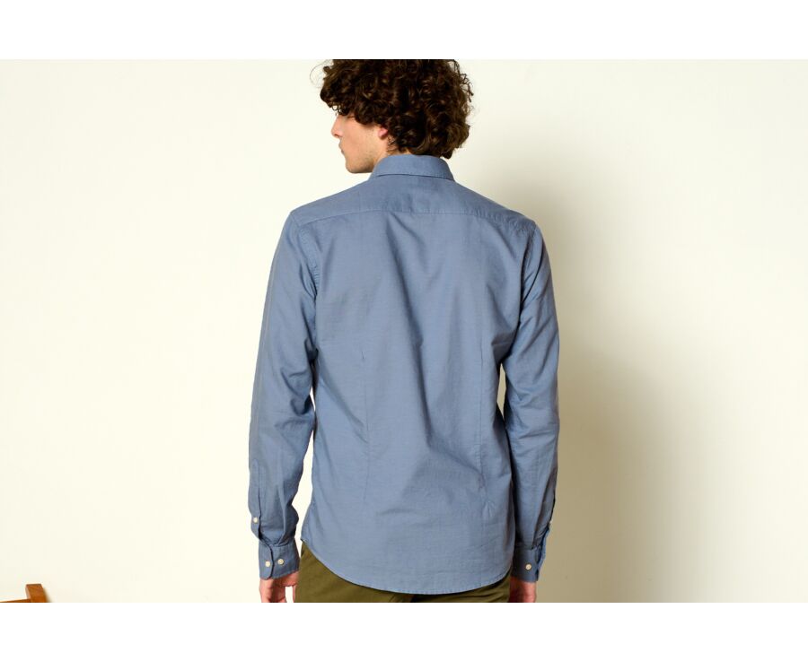 Storm Blue cotton linen shirt - SILBERT