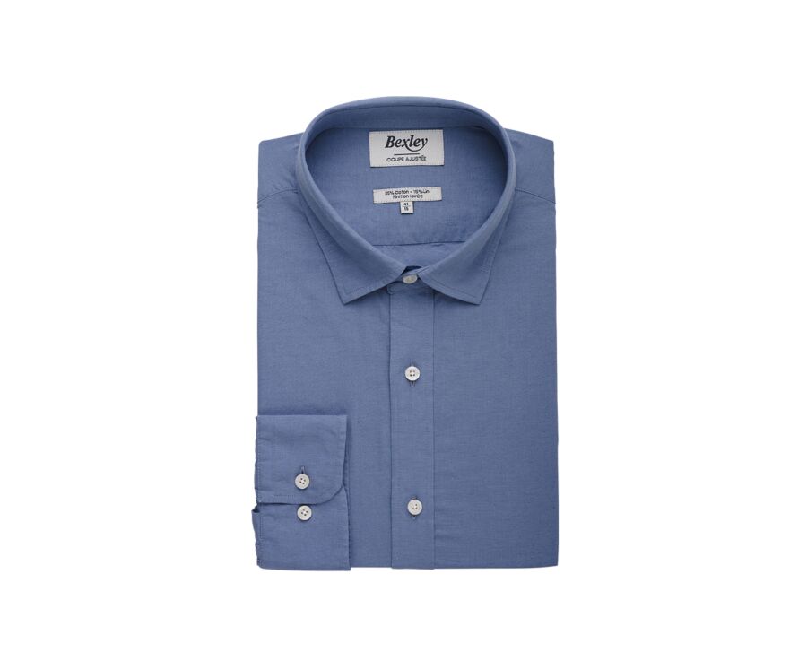 Storm Blue cotton linen shirt - SILBERT