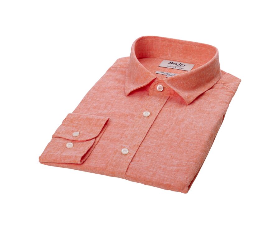Orange Chambray cotton linen shirt - SILBERT