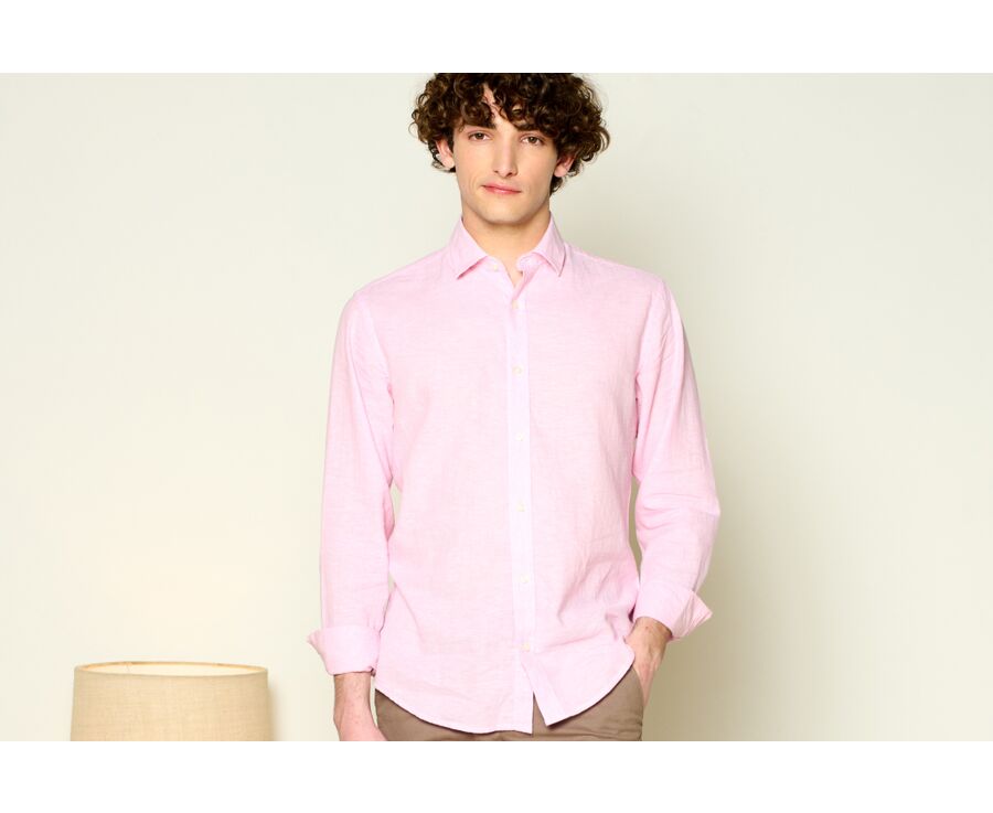 Pink Chambray cotton linen shirt - SILBERT