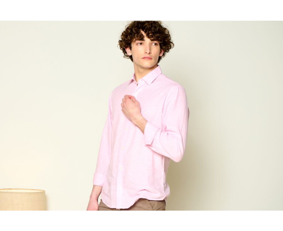 Pink Chambray cotton linen shirt - SILBERT