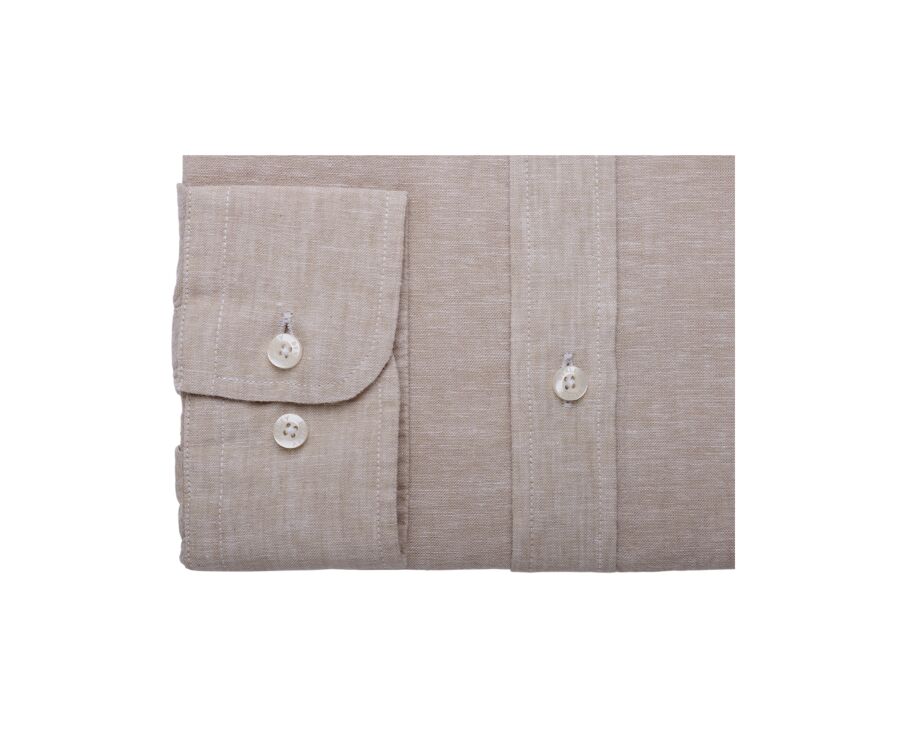 Beige Chambray cotton linen shirt - SILBERT