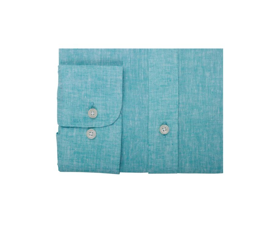 Mint Green Cotton Linen Shirt - French Collar - SILBERT