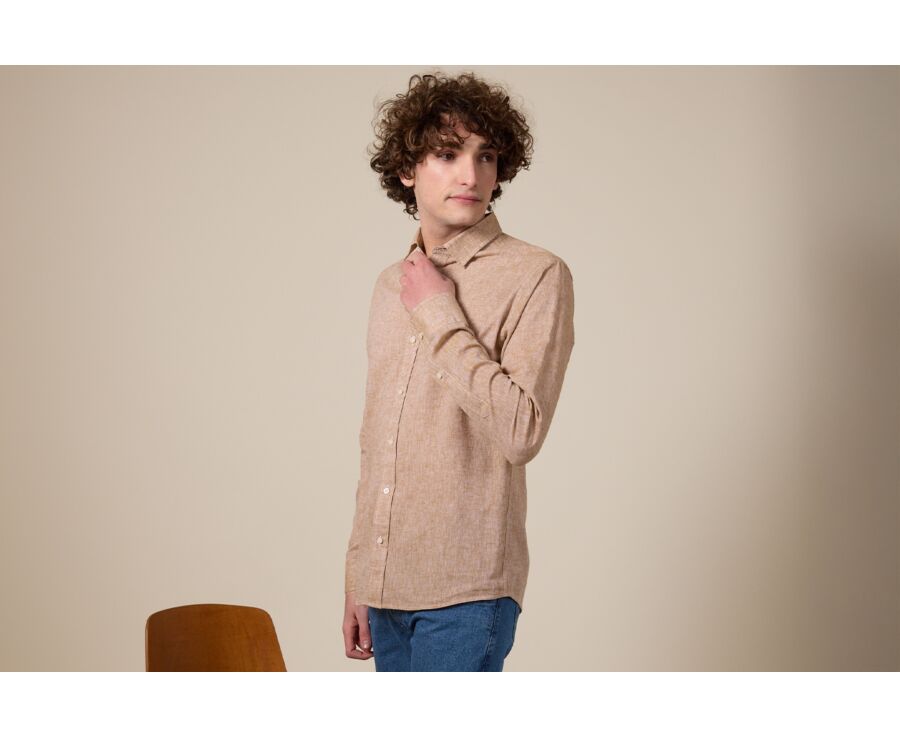 Havana Chambray Cotton Linen Shirt - French Collar - SILBERT