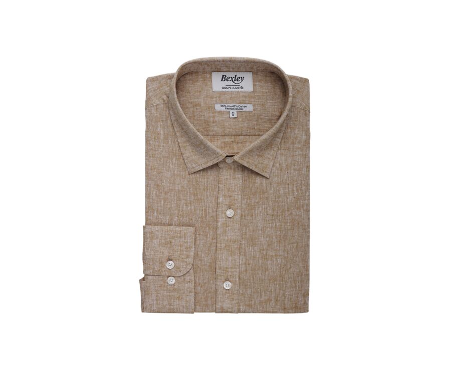 Havana Chambray Cotton Linen Shirt - French Collar - SILBERT