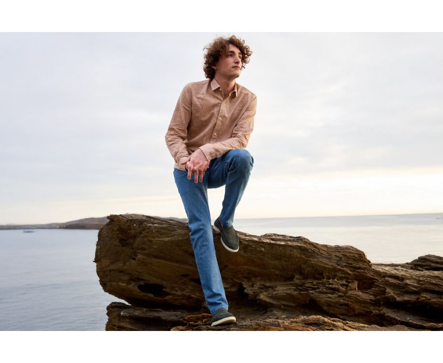 Havana Chambray Cotton Linen Shirt - French Collar - SILBERT