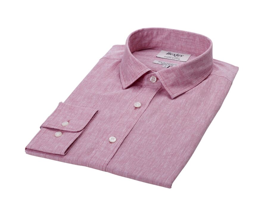 Old Rose Cotton Linen Shirt - French Collar - SILBERT
