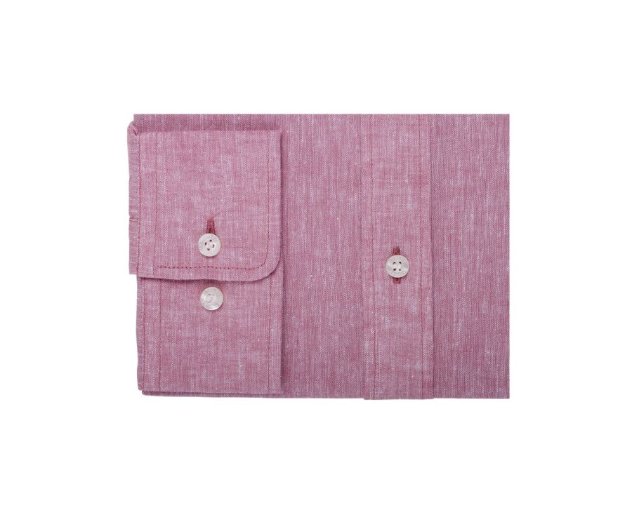 Old Rose Cotton Linen Shirt - French Collar - SILBERT
